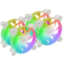 Mars Gaming Pack 3 Ventiladores PC MF-4A 12cm ARGB Blanco